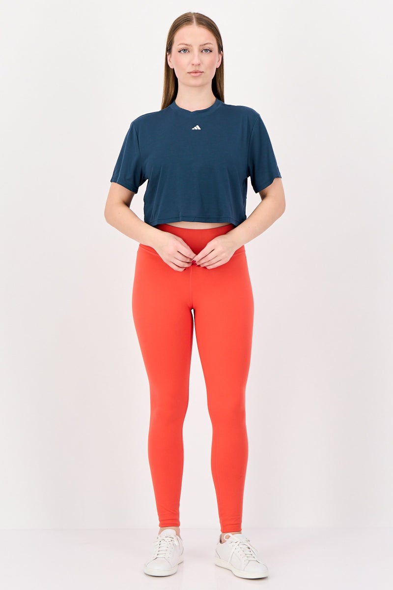 Adidas Women Spostswear Fit Short Sleeve Training T-Shirt, Teal Blue - Image 4